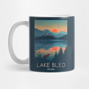 A Vintage Travel Illustration of Lake Bled - Slovenia Mug